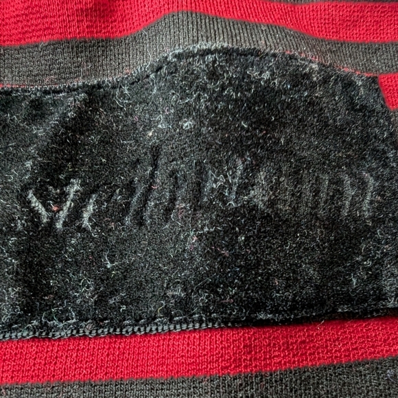 Casual Striped Red and Black Women's Blazer Collarless Size M Us 8 - Picture 8 of 10